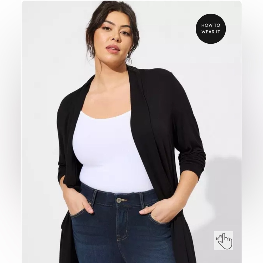 Torrid Black Open-Front Cardigan 1 Super Soft